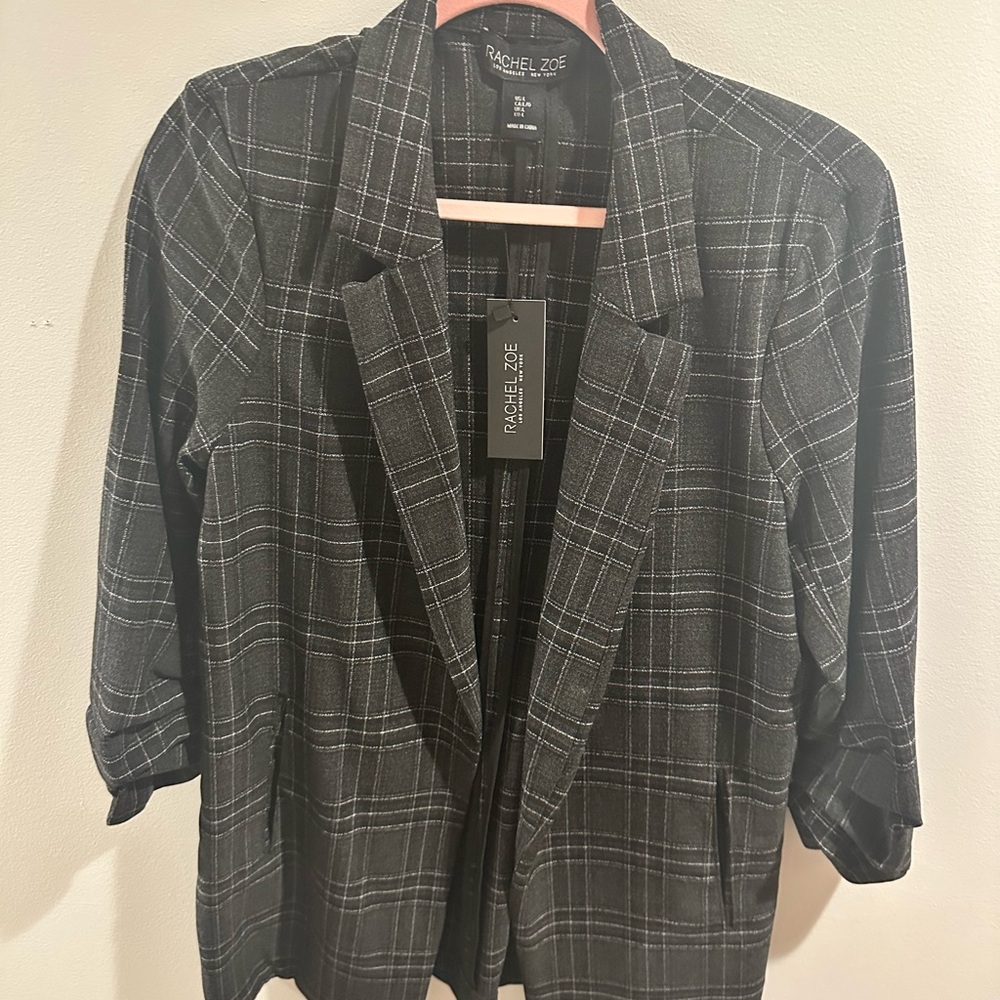 Rachel Zoe Charcoal Checkered Jacket